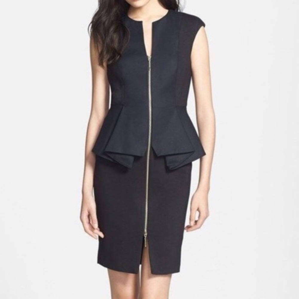 Black Ted Baker Peplum Dress US size 8